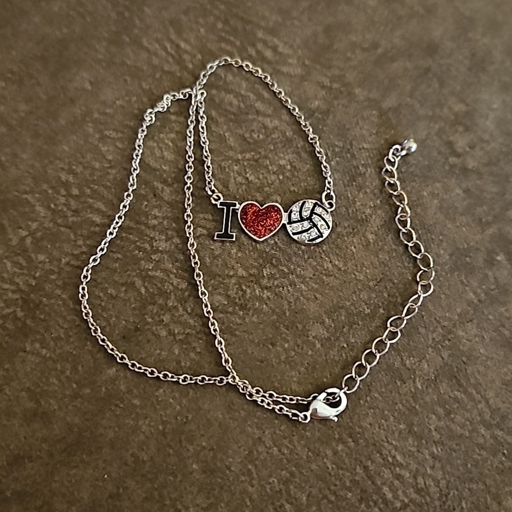 3/$30 I Love Volleyball Chain Necklace - Picture 2 of 4